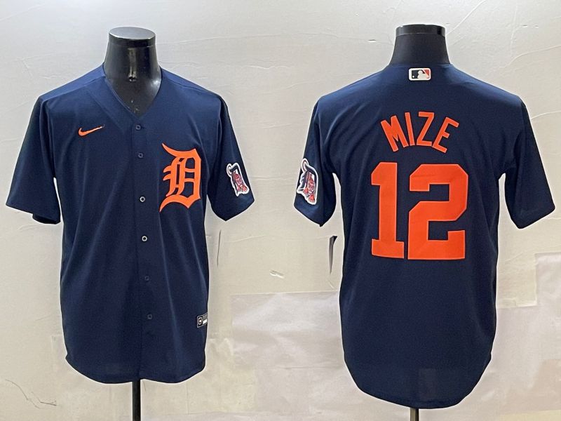 Men Detroit Tigers #12 Mize Drak Blue Game 2025 Nike MLB Jersey style 5->detroit tigers->MLB Jersey